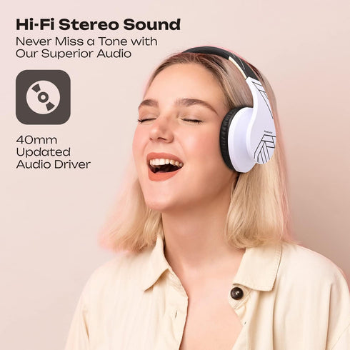 PowerLocus Bluetooth Over-Ear Headphones, Wireless Stereo Foldable Headphones, Wireless and Wired Headsets with