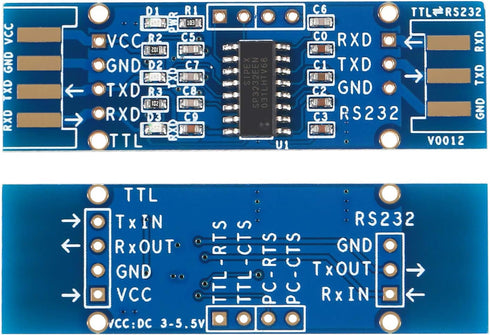 3pcs TTL to RS232 Module for Serial Level Conversion, TTL RS232 Mutual Conversion Module for MCU, ARM, FPGA, Arduino