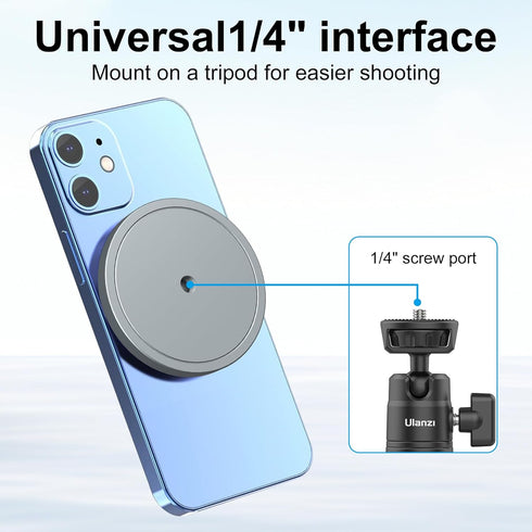 ThtRht 1/4''-20 1/4" Magnetic Phone Mount Holder with Thread Screw Adapter for MagSafe Camera Tripod Selfie Monopod