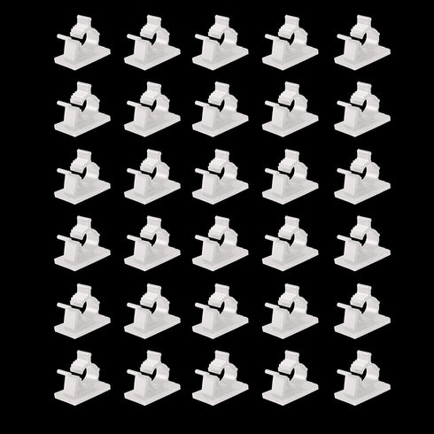 Viaky 30 Pieces White Adjustable Cable Clips, Self-Adhesive Desk Organizer for Nylon Wire Management