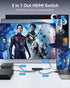 HDMI Switch 4K@60Hz, Vilcome 4K HDMI Splitter 3 in 1 Out, Multi Port HDMI Hub Selector for Xbox PS3 4 5 TV Gaming