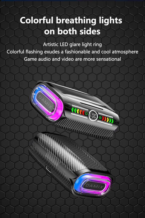 True Wireless Earbuds, 2024 Bluetooth 5.3 Waterproof Touch Control Headset with LED Power Display - Model 44