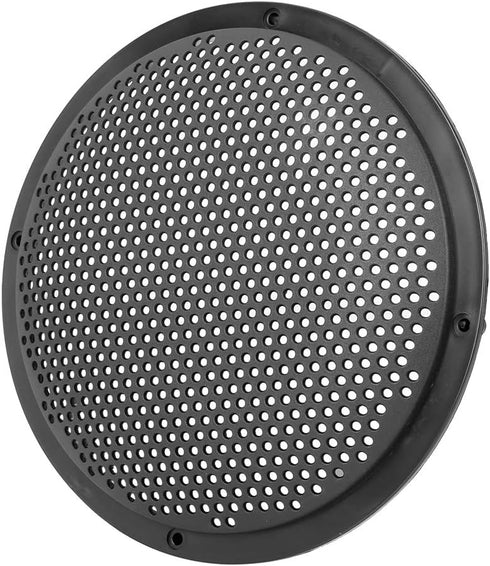 X AUTOHAUX 4pcs Black 8'' Plastic Audio Speaker Cover Mesh Subwoofer Grill Horn Guard Decorative Circle Grille