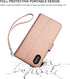 Bocasal Wallet Case for iPhone Xs Max, PU Leather Magnetic Detachable Kickstand Shockproof Cover with Wrist Strap