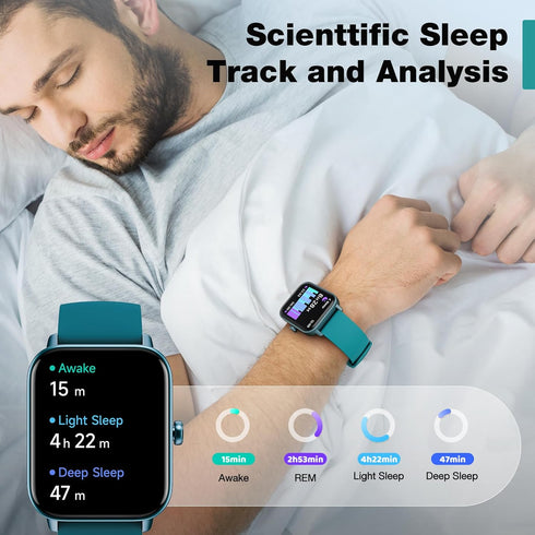Fitpolo Smart Watch for Men Women, 1.8” Touchscreen, Bluetooth Call, Alexa Built-in, 24/7 Heart Rate, IP68 Waterproof