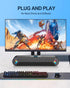 LENRUE Computer Speakers, Wired USB-Powered Sound-bar with 10W Stereo Sound for PC Desktop, Plug-n-Play (A39PRO/Black)