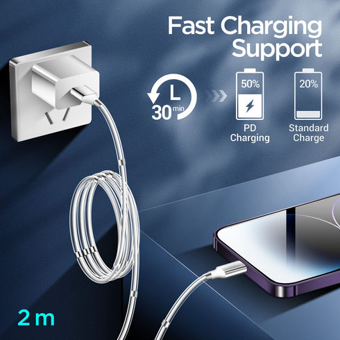 Magnetic Charging Cable, 6FT, Super Organized Charging Magnetic Absorption Nano Data Cable for iPhone