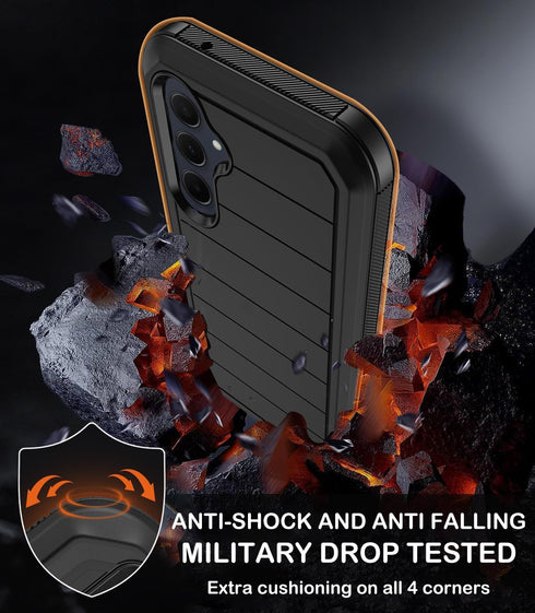 Heavy Duty Shockproof Drop Protection Case for Samsung Galaxy A35 5G with Belt Clip Holster & Built-in Screen Protector