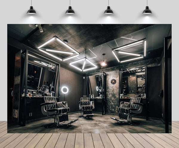 CHNYWORK 9ftx6ft Modern Stylish Barber Shop Backdrop Hairdresser's Workplace Hair Salon Hairstylist Haircut