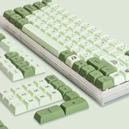 Guffercty kred GTSP XDA Profile Japanese Keycaps, 60 Percent PBT 122 Key Set for Cherry MX Covers (Matcha)