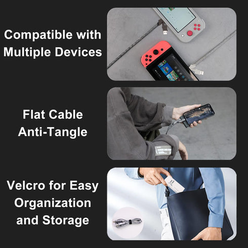 4 in 1 USB C Charging Cable | 100W Fast Charging & Data Sync Multi Charging Cable (100CM/Dark Gray)