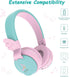 Riwbox BT05 Bluetooth Kids Headphones Wireless Foldable Over Ear Headset with Volume Limited, Mic/TF Card Compatible
