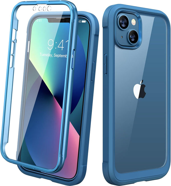 Diaclara Designed Case for iPhone 13, Full Body Rugged Case with Built-in Anti-Scratch Screen Protector, Soft TPU