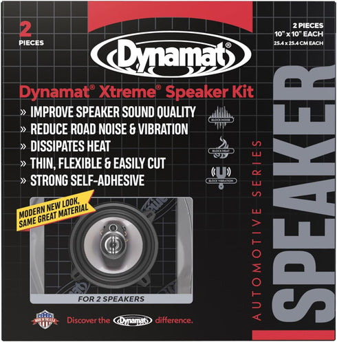 Dynamat Xtreme Sound Deadening Car Insulation Speaker Pack – Pre Cut Noise Dampening Kit, 2 Sheets 10”x10”