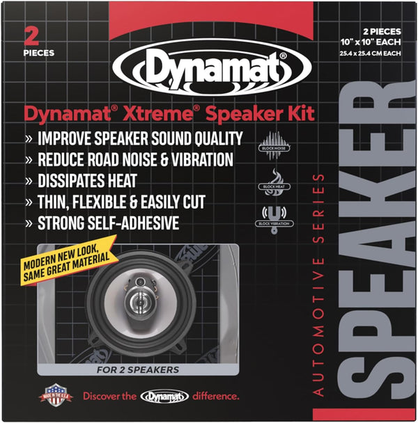 Dynamat Xtreme Sound Deadening Car Insulation Speaker Pack – Pre Cut Noise Dampening Kit, 2 Sheets 10”x10”