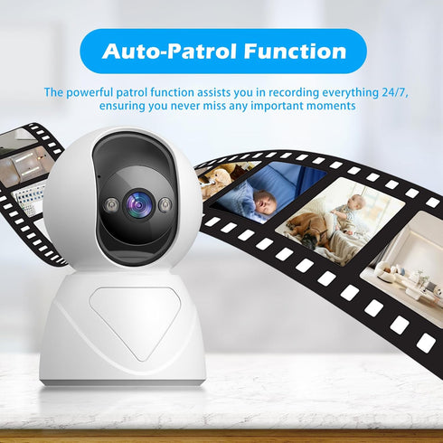 GUOANVISION 3MP 5G 360 Tracking,2-Way Audio,Siren,3 Indoor Security Camera, WiFi Pan/Tilt Home Cameras for Baby