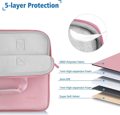 Hseok Elastic Laptop Case, 12.9-13 inch Sleeve Handbag with Small Case for MacBook Air/Pro, iPad Pro, XPS13 - P02K01