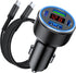 USB C Car Charger Fast Charging Adapter, 78W 4 Port for iPhone 16/15/14/13/12, Samsung Galaxy, and iPad