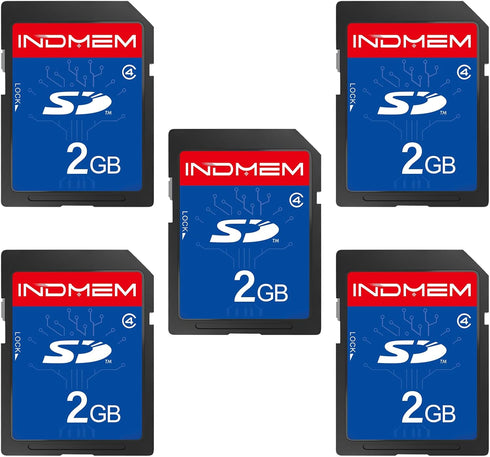 Sinobright INDMEM 5 Pack SD Card 2GB Class 4 Flash Memory Card 2G