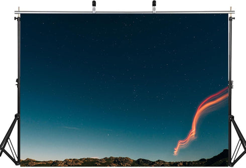 LidyMini 10x8ft Fabric Starry Night Sky with Red Light Backdrop Mystic Night View Photography Background for Cosmic