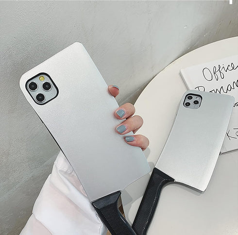 iPhone 15 Creative Cute Kitchen Knife Case, White Anti-Drop Protection, Fun Silicone Design