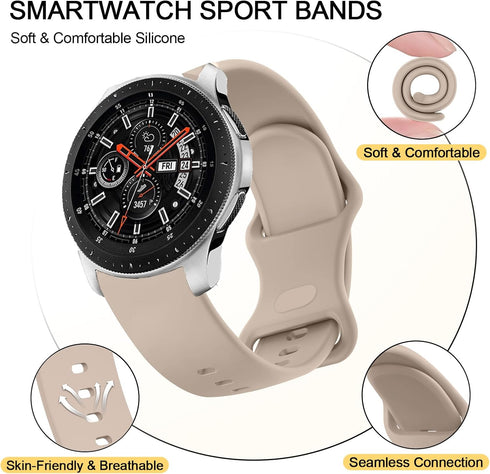 Amazfit GTR 4 / GTR 3 Pro / GTR 3 / GTR 2e / GTR 2 / GTR 47mm Replacement Band, 22mm Soft Silicone Sport Strap