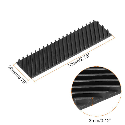 MECCANIXITY Copper Heatsink Coated Graphene 70x20x3mm with Thermal Pad and Rubber Ring for M.2 SSD PC, Laptop Cooler 1 Set