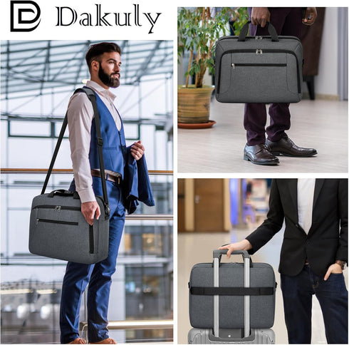 Laptop Bag for 17.3 Inch Laptop, Large Waterproof Briefcase for Men Women, Business Office Work Computer Bag, Grey