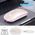 Wireless Bluetooth Mouse - Rechargeable USB Optical Mouse, LED Slim Dual Mode for Laptop, PC, Mac OS, Android (Pink)