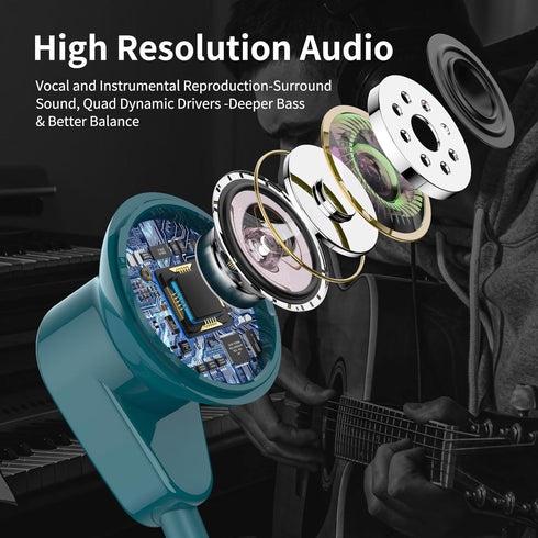 3.5mm Earbuds Wired Headphones for Samsung A25 A15 A14 A03S A23 Galaxy Note 5 8 9 S10E S10+ S8+ S9 Deep Bass 3.5mm Headset for iPhone iPad Google Pixel 5A 4A 3A Moto G Power Pure OnePlus N100, Blue