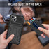 iPhone 15 Black Case: Shockproof Wallet Cover with Card Holder, Kickstand & Screen Protectors for 6.1" Model.