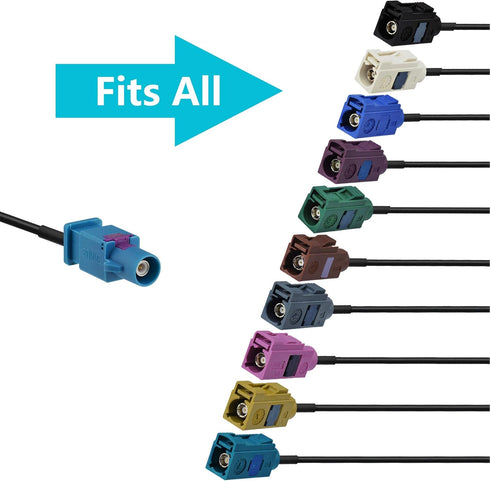 Bingfu Fakra Z Female to Male Vehicle Antenna Extension Cable, 30cm for Car Stereo, GPS Navigation, FM AM Radio