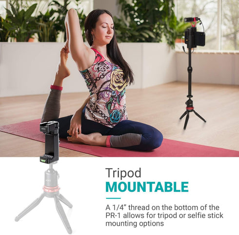 Movo PR-1 Smartphone Grip Handle Rig with Wrist Strap, Tripod Mount and Cold Shoe Mount for Lights and Microphones