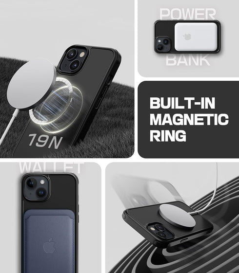 Mobnano 15 (2 for iPhone Case Compatible with MagSafe Frosted Matte Shockproof Case, Replaceable Anti-Collision Corners