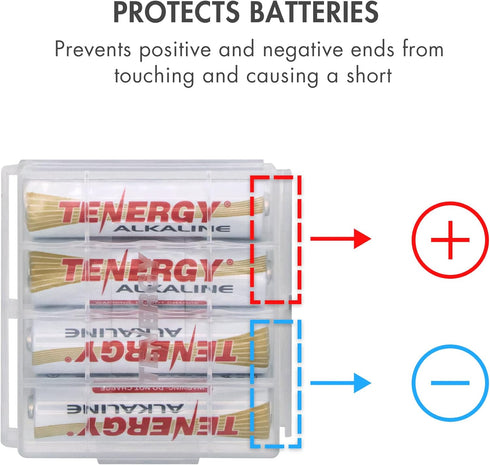Tenergy 10 Pack Plastic Storage Case for AA/AAA Batteries (Batteries sold separately)