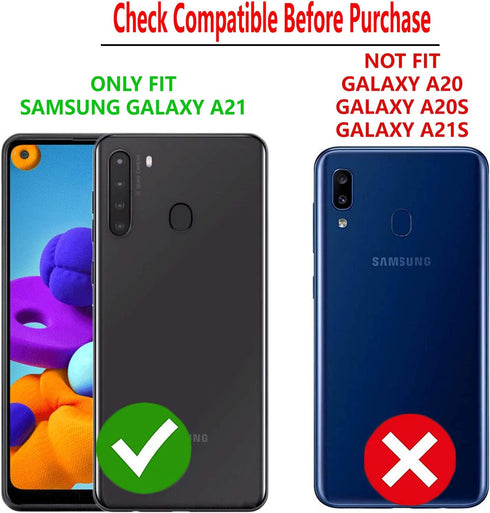 STARSHOP Phone Case for Samsung Galaxy A21 - Military Grade Shockproof Protective Dual Layer Cover with Screen Protector