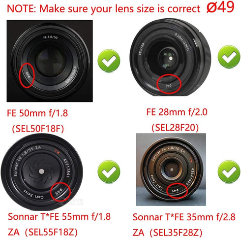 EF-M 15-45mm Lens Cap (49mm) - for Canon M50ii M100 with EF-M 15-45mm f/3.5-6.3 is STM Lens, 3 Packs