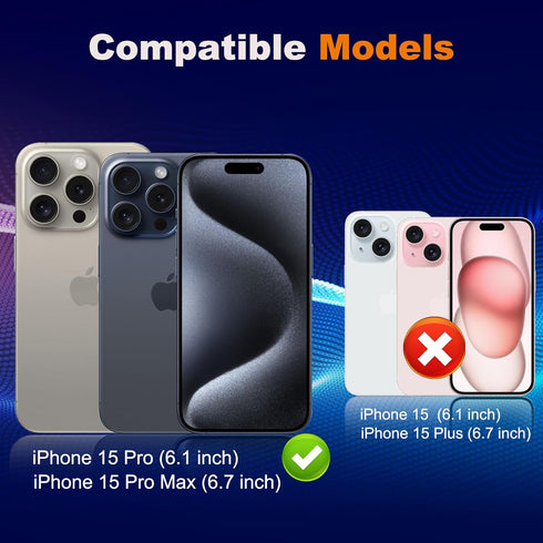 Ultra HD Tempered Glass Lens Protector for iPhone 15 Pro & Pro Max - 3 Pack, Anti-Scratch, Easy Install, Case Friendly.