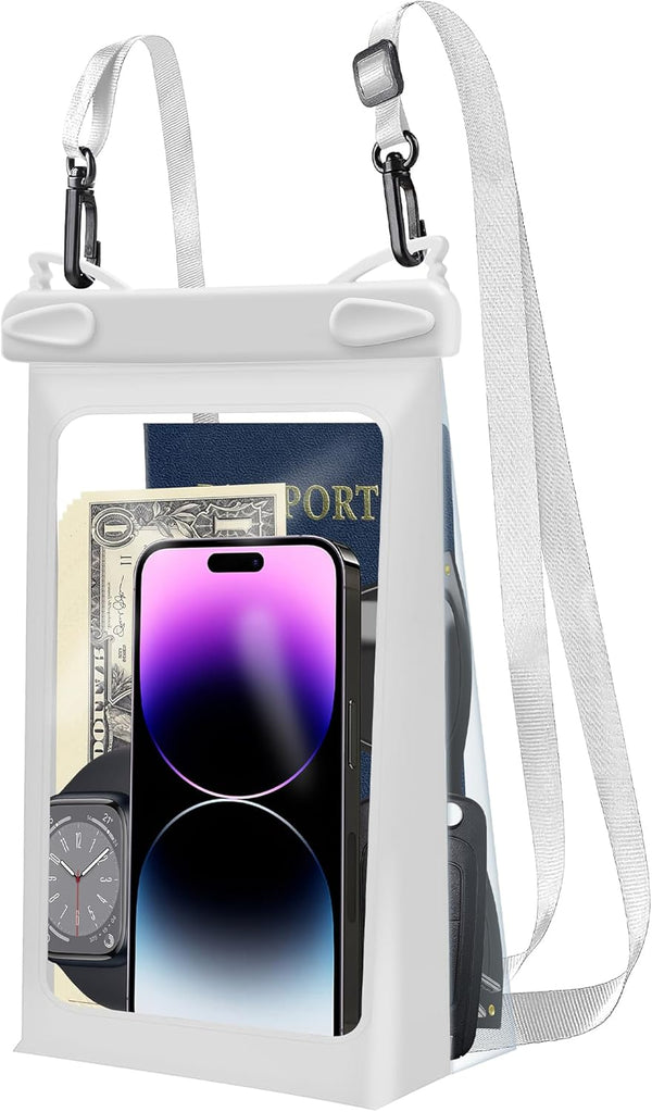 Universal Oversized Floating Waterproof Pouch with Lanyard, Underwater Dry Bag for iPhone 15 14 13 12 11 Pro Max