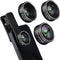 Phone Camera Lens, Godefa 3 in 1 Kit - 205° Fisheye, Macro, 120° Wide Angle Clip on Lens for Smartphones
