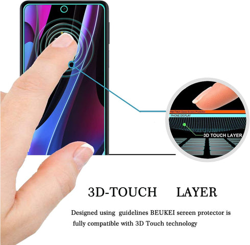 beukei Screen Protector (3 Pack) for Motorola Edge+ / Plus (2022 Model Only) - Tempered Glass, Anti Scratch, Bubble Free