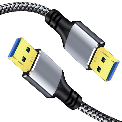 3.0 1Ft, 1FT) Tan QY USB A to A Male Cable USB Male to Male Cable Double End USB Cord Compatible with Hard Drive