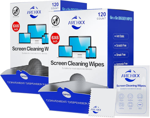 ARCHXX Screen Wipes for Electronics, 240 Count 6"x6" Pre-Moistened Screen Cleaner for