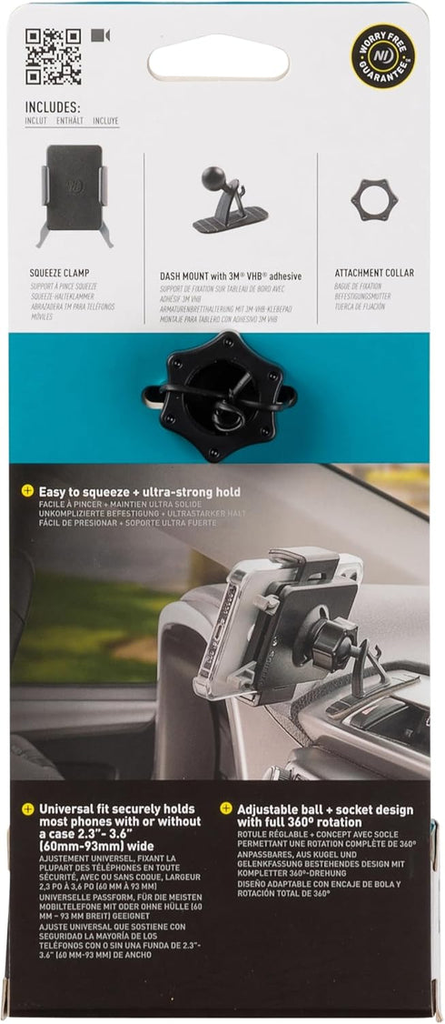 Nite Ize Squeeze Universal Dash Mount - Phone Holder & Mount for Car Dashboard, Black