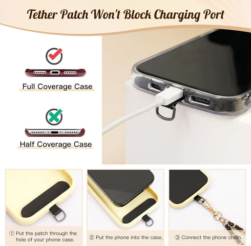 TiMOVO Universal Phone Lanyard, Adjustable Metal Anti-Theft Crossbody Strap for iPhone 15 Pro Max & Most Smartphones,