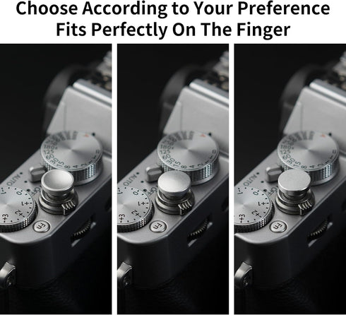 Concave*1, Convex*1, Flat*1 (3 Pack, Shutter Button, Aluminum Shutter Release Button, Compatible with Fujifilm, Canon