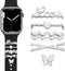 JR.DM Watch Charms for Women with Butterfly Studs, Compatible with Apple Watch Band 38mm-45mm, Silver