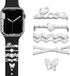 JR.DM Watch Charms for Women with Butterfly Studs, Compatible with Apple Watch Band 38mm-45mm, Silver
