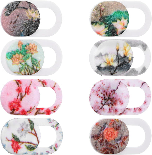 Yuanchu 8PCS Webcam Cover Slide,Flower Pattern 0.03in Thin Phone Camera Cover Laptop Computer