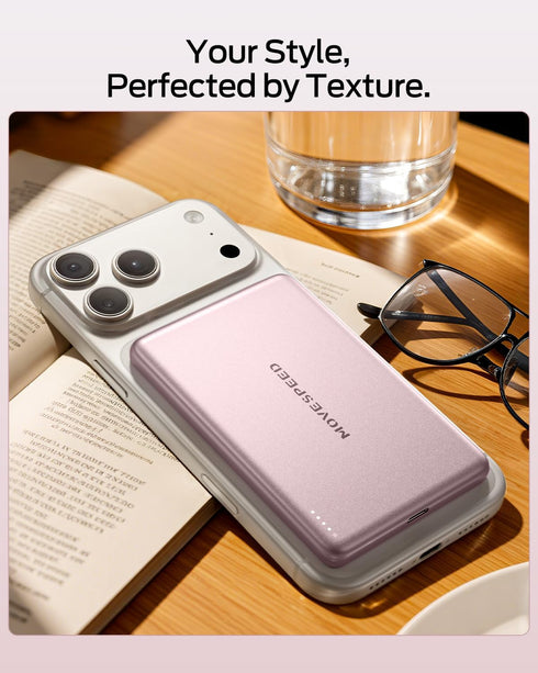 MOVE SPEED 0.3'' 5000mAh Pack 17 17 Air/16/15/14/13/12, Ultra Slim MagSafe Portable Charger, Magsafe Battery iPhone Air